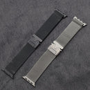 Natural Titanium Milanese Loop Band with Parachute Buckle for Apple Watch