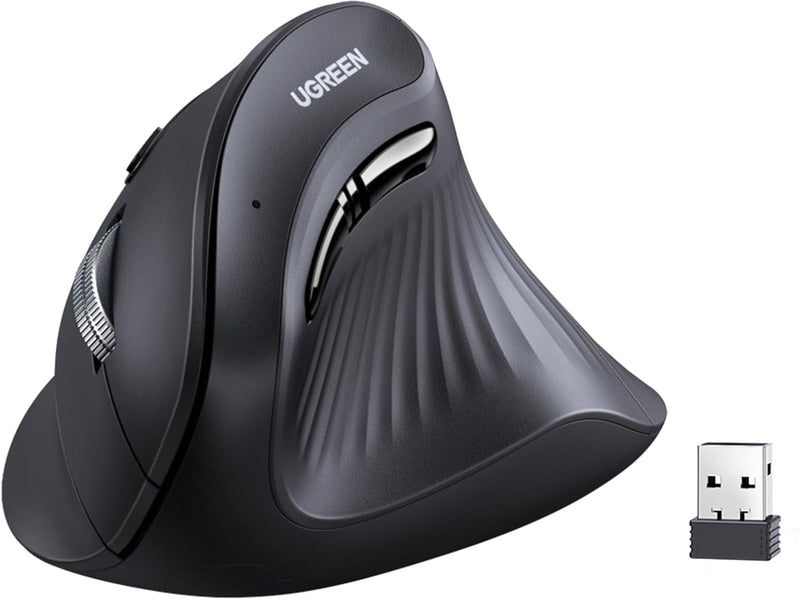 Wireless Vertical Ergonomic Mouse - Bluetooth 5.0 and Wireless USB